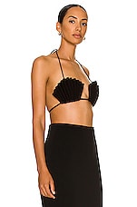 MONOT Seashell Bra Top in Black, view 2, click to view large image.