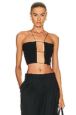 MONOT Cutout Crop Top in Black, view 1, click to view large image.