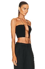 MONOT Cutout Crop Top in Black, view 2, click to view large image.