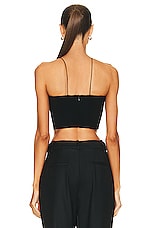 MONOT Cutout Crop Top in Black, view 3, click to view large image.