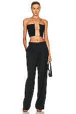 MONOT Cutout Crop Top in Black, view 4, click to view large image.