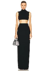 MONOT Turtleneck Sleeveless Crop Top in Black, view 4, click to view large image.