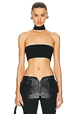 MONOT Collar Bandeau Top in Black, view 1, click to view large image.