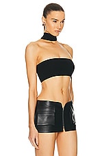 MONOT Collar Bandeau Top in Black, view 2, click to view large image.