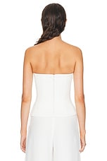MONOT Strapless Ruched Top in White, view 3, click to view large image.