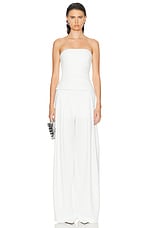 MONOT Strapless Ruched Top in White, view 4, click to view large image.