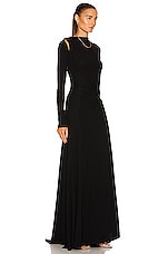 Monse Vortex Long Sleeve Gown in Black, view 2, click to view large image.