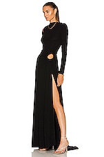 Monse Vortex Long Sleeve Gown in Black, view 3, click to view large image.