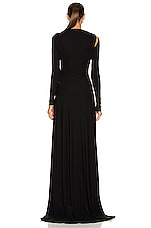 Monse Vortex Long Sleeve Gown in Black, view 4, click to view large image.