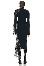 Monse Lace Inset Zip Detail Knit Dress in Midnight, view 4, click to view large image.