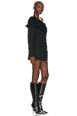 Monse Knit Over The Shoulder Jacket Dress in Black, view 2, click to view large image.