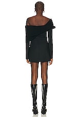 Monse Knit Over The Shoulder Jacket Dress in Black, view 3, click to view large image.