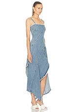 Monse Twisted Denim Dress in Indigo, view 2, click to view large image.