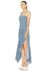 Monse Twisted Denim Dress in Indigo, view 3, click to view large image.