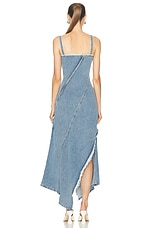 Monse Twisted Denim Dress in Indigo, view 4, click to view large image.