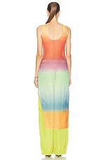 Monse Blurry Stripe Midi Crochet Dress in Orange, view 5, click to view large image.