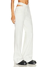 Monse Criss Cross Waistband Pant in White, view 2, click to view large image.
