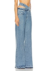 Monse Criss Cross Waist Wide Leg in Indigo, view 2, click to view large image.