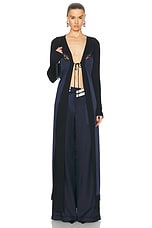 Monse Lingerie Detail Maxi Cardigan in Black & Midnight, view 1, click to view large image.