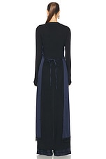 Monse Lingerie Detail Maxi Cardigan in Black & Midnight, view 3, click to view large image.