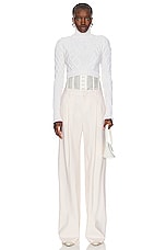 Monse Mesh Bustier Trouser in Ivory, view 4, click to view large image.