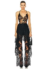 Monse Floral Lace Pant in Black, view 4, click to view large image.