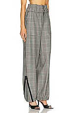 Monse Plaid Double Waistband Zipper Detailed Pant in Black Multi, view 2, click to view large image.