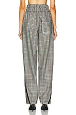 Monse Plaid Double Waistband Zipper Detailed Pant in Black Multi, view 3, click to view large image.