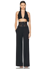 Monse Lace Bustier Trouser in Black, view 4, click to view large image.