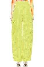 Monse Double Waistband Cargo Pant in Lime, view 4, click to view large image.