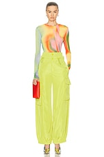 Monse Double Waistband Cargo Pant in Lime, view 5, click to view large image.