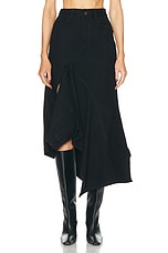 Monse Deconstructed Long Denim Skirt in Black, view 2, click to view large image.