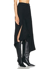 Monse Deconstructed Long Denim Skirt in Black, view 3, click to view large image.