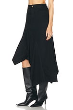 Monse Deconstructed Long Denim Skirt in Black, view 4, click to view large image.