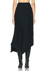 Monse Deconstructed Long Denim Skirt in Black, view 5, click to view large image.