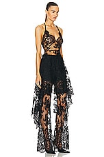 Monse Tie Back Lace Top in Black, view 2, click to view large image.