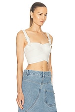 Monse Leather Belt Bustier Top in Ivory, view 2, click to view large image.