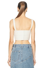 Monse Leather Belt Bustier Top in Ivory, view 3, click to view large image.