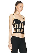Monse Scuba Bustier Top in Black, view 2, click to view large image.