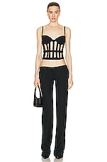 Monse Scuba Bustier Top in Black, view 4, click to view large image.