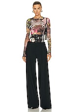 Monse Print Mesh Top in Print Multi, view 4, click to view large image.