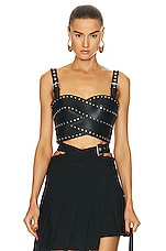 Monse Studded Bustier Top in Black, view 1, click to view large image.