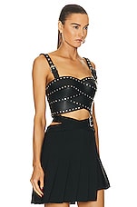 Monse Studded Bustier Top in Black, view 2, click to view large image.