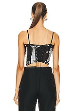 Monse Laced Bustier Top in Black Print, view 3, click to view large image.