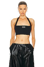 Monse Halter Sports Bra Top in Black, view 1, click to view large image.