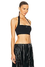 Monse Halter Sports Bra Top in Black, view 2, click to view large image.