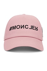 Moncler Grenoble Baseball Cap in Pink, view 1, click to view large image.