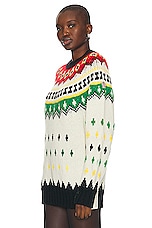 Moncler Grenoble Sweater in White Multi, view 3, click to view large image.