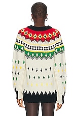 Moncler Grenoble Sweater in White Multi, view 4, click to view large image.