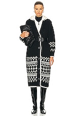 Moncler Grenoble Cardigan in Black & White, view 1, click to view large image.